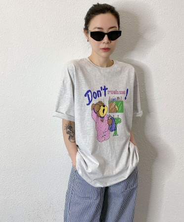 Grey Cartoon Oversized Tee #250320